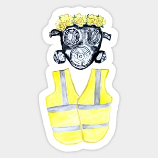 Gas Mask and Yellow vest Sticker